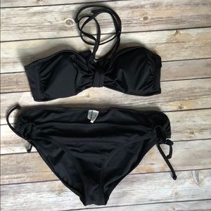 J.Crew black strapless bikini - Top S, Bottom M